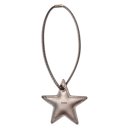 Dark Star Bag Charm Sparkled Warm Taupe