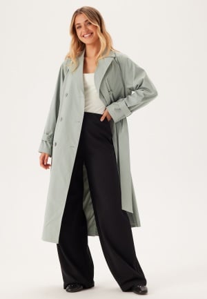 BUBBLEROOM Belted Midi Trenchcoat Dusty green 48 BUBBLEROOM Belted Midi Trenchcoat Dusty green 48