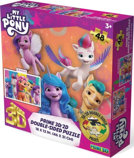 My Little Pony 48pc 18x12 in 3D/2D DoubleSided Puzzle