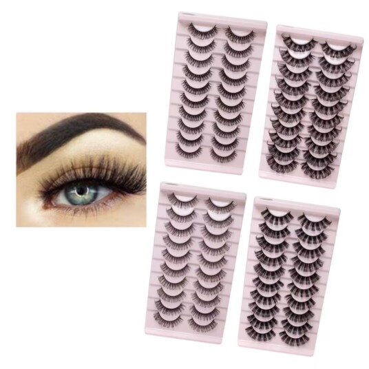 10-par Lösögonfransar Set natural look volume lash -