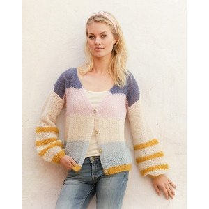 Mardi Gras Jacket av DROPS Design Jakke Strikkeoppskrift str. S XX Small