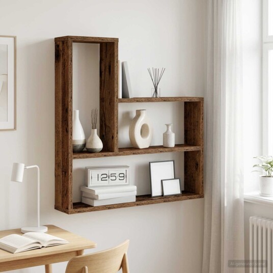 vidaXL Vegghylle Gammelt tre 60 x 11 x 60 cm Konstruert tre