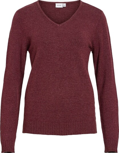 Vila Genser viRil V neck Knit Top Rød