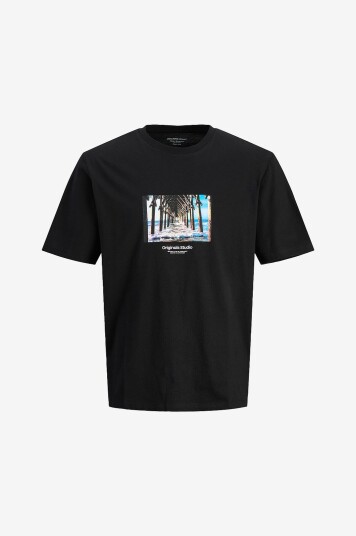 Jack & Jones Junior T skjorte jorVesterbro Picture Tee SS Crew JN Svart Jack & Jones Junior T skjorte jorVesterbro Picture Tee SS Crew JN Svart