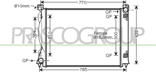PRASCO AD034R009 Radiator motorkjøling