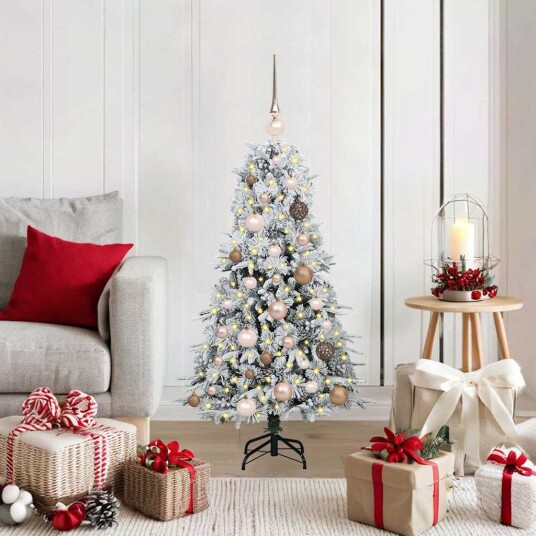  Kunstig sammensatt juletre med 150 LED grønn 120 cm PE og PVC