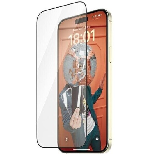 PanzerGlass Ultra-Wide Fit Skjermbeskyttelse til Apple iPhone 15 Plus med EasyAligner