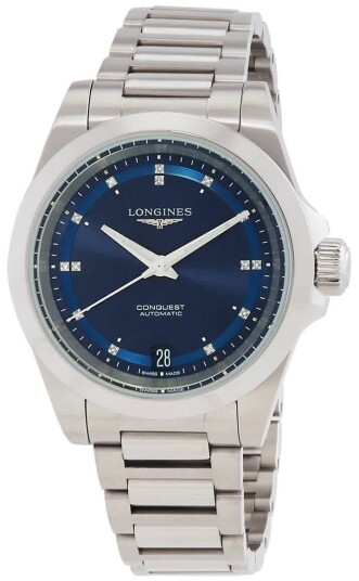 Longines Dameklokke L3.430.4.97.6 Conquest Blå/Stål Ø34 mm