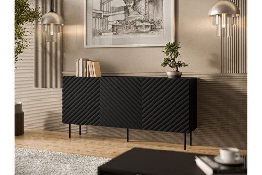 Kommode Munkedal 166 cm   Svart