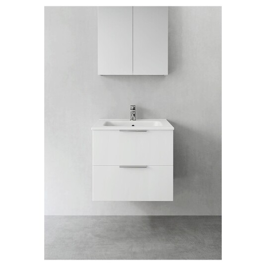 Hafa Shape 600 Servantskap m/2 skuffer 60x45x54 cm  Hvit Høyglans