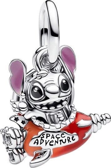 Pandora Disney Stitch Rocket Ship Dangle Charm   Orange   ONE SIZE