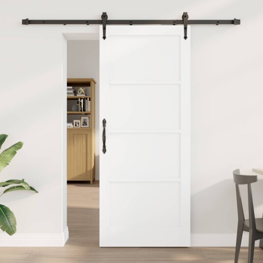 vidaXL Skyvedør ORKDAL Hvit og svart 83 x 202 cm Heltre furu