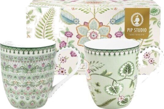 Pip Studio Lilly & Lotus krus XL 45 cl 2 stk lysegrønn