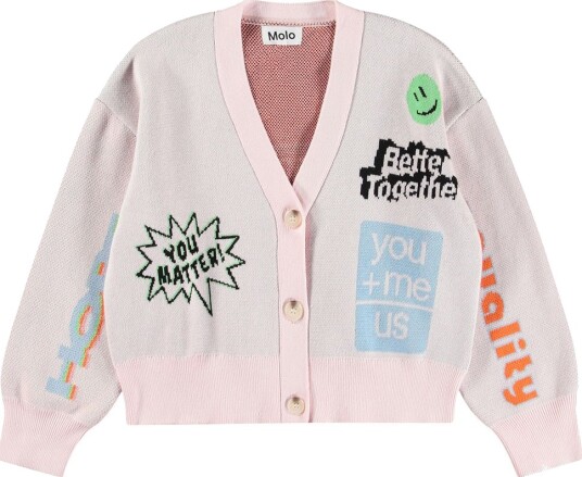Molo Cardigan Ull/Akryl Gilly Snakk Molo 9 10 år (134 140) Cardigan Rosa