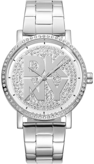 DKNY Dameklokke DK1L035M0205 Soho Logo Sølvfarget/Stål Ø36 mm