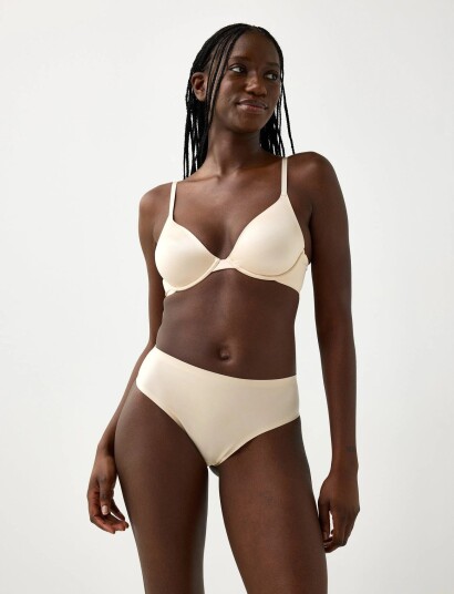 Lindex Unpadded Bra With Underwire   Beige   80 B