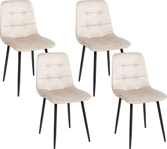 Matsalsstol Beliani Powell set om 4 Taupe -