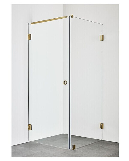 Hafa Infinity Combi Dusjhjørne 80x90 cm, Messing/Klarglass