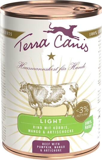 Terra Canis Våtfôr Sparepakke Light Med Gresskar Mango Og Artisjokk Okse 12 X 400 G