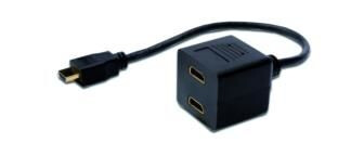 Digitus HDMI Y-splitterkabel 0,2 m skjermet svart