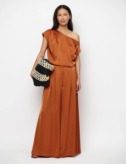 Dante6 Dante6 Roam Satin Drapey Top Orange 42 Dante6 Dante6 Roam Satin Drapey Top Orange 42