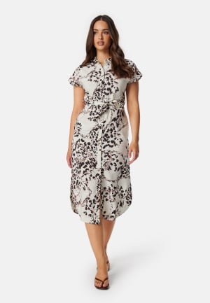 Object Collectors Item Objfilla S/S SHIRT DRESS White Sand/AOP MOREL 40