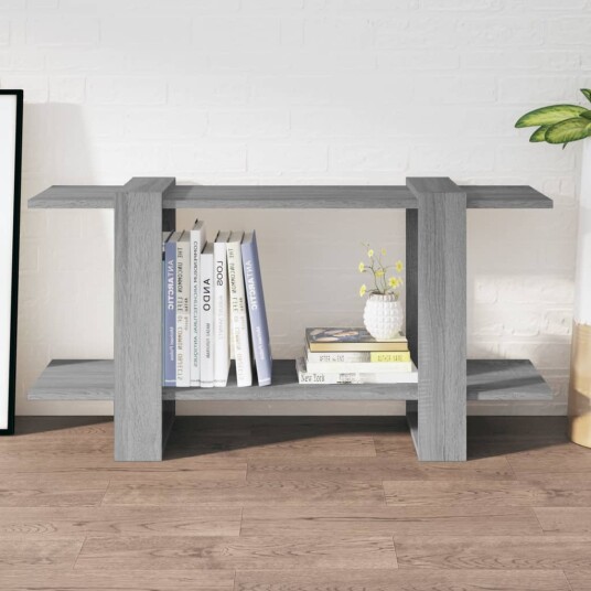 vidaXL Bokhylle gr? sonoma eik 100x30x51 cm konstruert tre