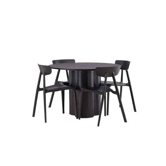Venture Home Spisegruppe Venture Home Olivia Ø 110 cm med 4 Ursholmen Stoler GR23111