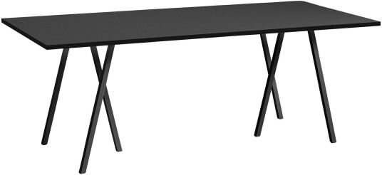 Hay - Loop Stand Table Black 200 X 92,5 Cm Spisebord Leif Jørgensen Svart Metall/tre