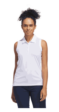 Adidas golf Ultimate365 Solid Sleeveless Polo Shirt ermeløs poloskjorte dame Hvit L