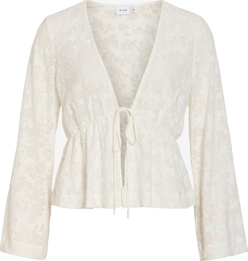 Vila Kardigan Vicapera V Neck L/S Cardigan Hvit
