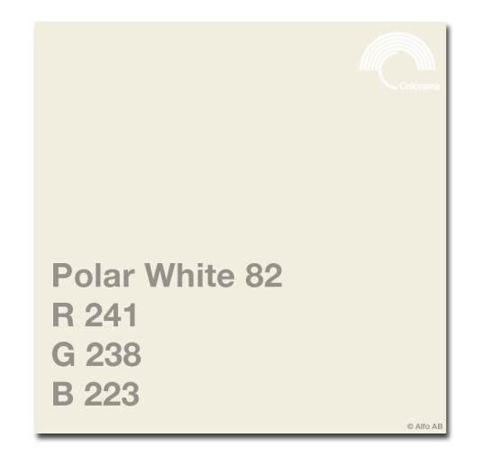 Colorama 2.72X11M Polar White Papirbakgrunn 2,72m bred Varm hvit