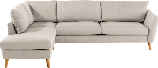 Trend 4 seters Venstrevendt L formet Divansofa i Stoff Beige
