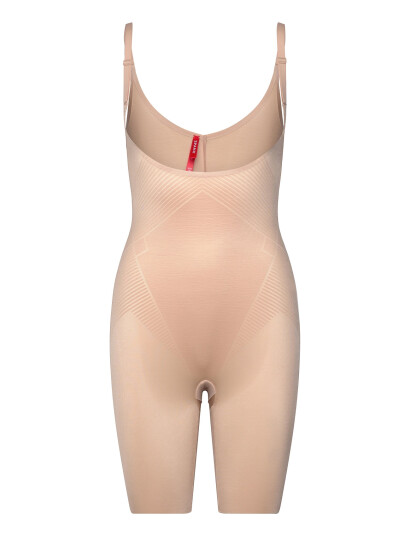 Spanx Spanxshape™ Invisible Open-Bust Mid-Thigh Bodysuit - Beige - XS
