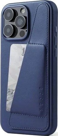 Mujjo Wallet Leather Case for iPhone 16 Pro Max   Blue