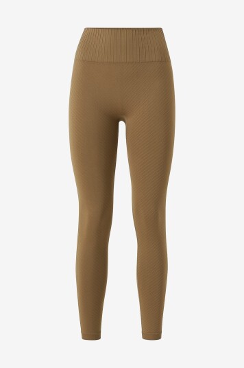 Casall - Treningstights Seamless Graphical Rib High Waist Tights - Brun