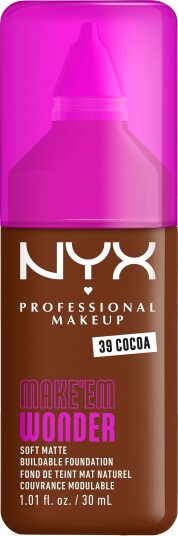 NYX Make Em Wonder Foundation 39 Cocoa - Myk, Matte og Vektløs Makeup