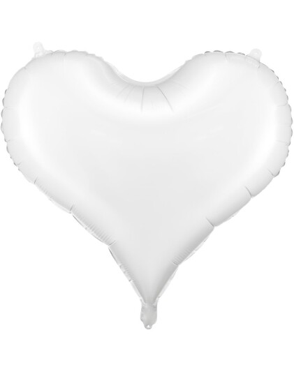 Stor Hjerteformet Hvit Folieballong 75x64,5 cm Stor Hjerteformet Hvit Folieballong 75x64,5 cm