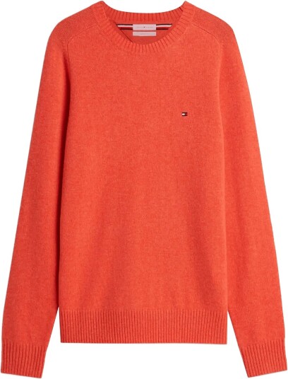 Tommy Hilfiger Lambswool Crew Neck RADIANT ORANGE HEATHER S Tommy Hilfiger Lambswool Crew Neck RADIANT ORANGE HEATHER S