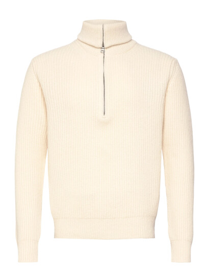 Oscar Jacobson Mauritz Half Zip - Cream - L Oscar Jacobson Mauritz Half Zip - Cream - L