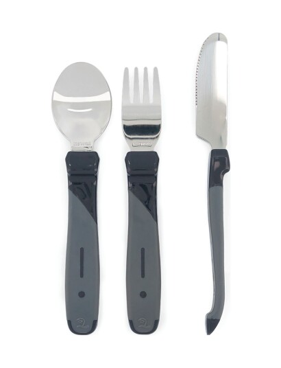 Twistshake Learn Cutlery Stainless Steel 12+m Black Black One Size