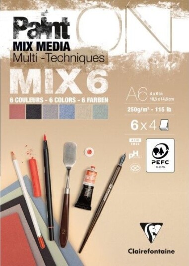 A6 Papirblokk Mix6 250 G 24 Ark