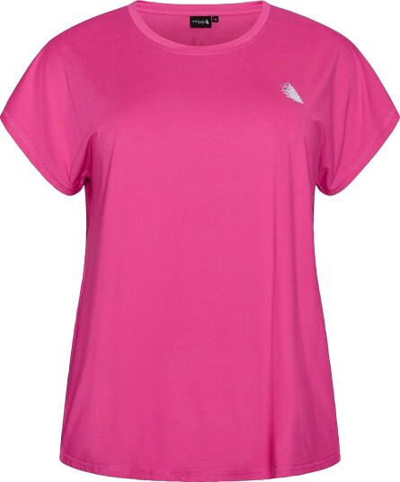 Zizzi Treningstopp Abasic O neck Tee Rosa