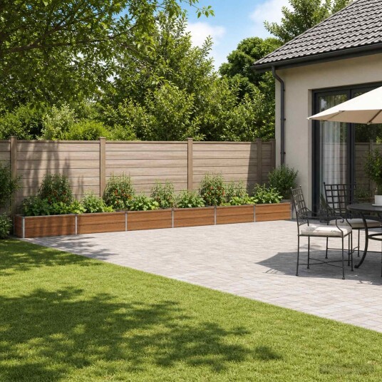 vidaXL Hevet Hagebed Treet Brown 600 x 40 x 24 cm kaldvalset stål