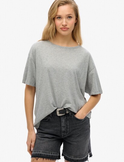 Superdry Studios Dropped Shoulder Tee Grey 36 Superdry Studios Dropped Shoulder Tee Grey 36