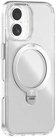 TORRAS Ostand Q3 Spin Mobildeksel til iPhone 17 med Roterende Kickstand og MagSafe Kompatibilitet - Gjennomsiktig