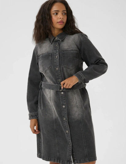 Kaffe Curve Kcally Denim Dress - Black - 52 Kaffe Curve Kcally Denim Dress - Black - 52