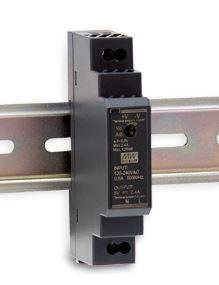 MEANWELL Strømforsyning 12VDC 15W DIN rail. Lav type