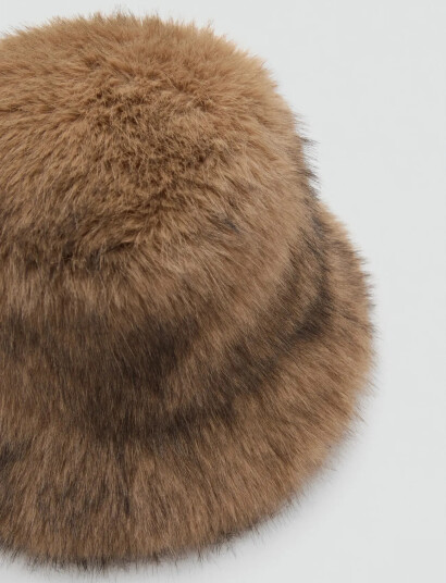 Mango Faux Fur Bucket Hat Brown ONE SIZE Mango Faux Fur Bucket Hat Brown ONE SIZE