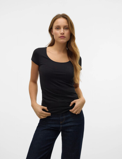 Vero Moda Vmmaxi My Soft Ss U-Neck Noos - Black - S